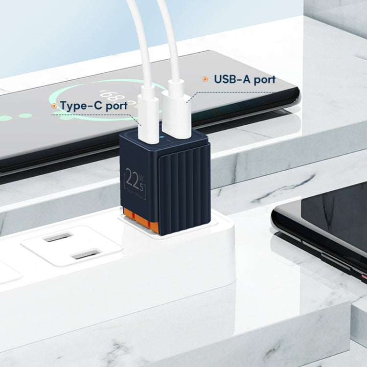 ROCK Space T66 Mini Dual-port Folding Super Si Travel Charger Power Adapter, CN Plug(White) - Apple Accessories by ROCK | Online Shopping UK | buy2fix