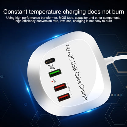 WLX-T3P 4 In 1 PD + QC Multi-function Smart Fast Charging USB Charger(UK Plug) - Multifunction Charger by buy2fix | Online Shopping UK | buy2fix