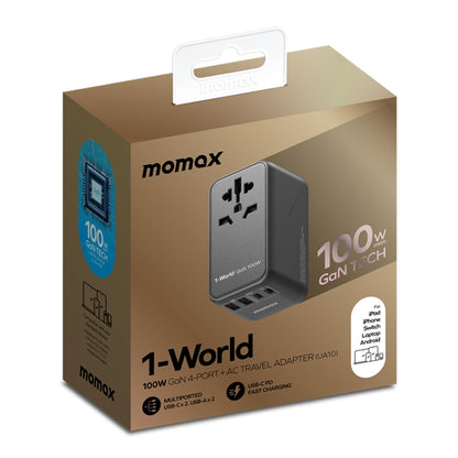 MOMAX UA10D 1-World GaN PD 100W Fast Charger Power Adapter - USB Charger by MOMAX | Online Shopping UK | buy2fix