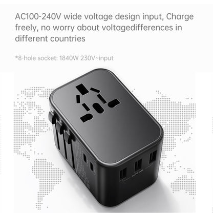 ROCK T62 35.5W Global Travel Multifunctional Plug PD Charger Power Adapter(Purple) - Plug Adaptor by ROCK | Online Shopping UK | buy2fix