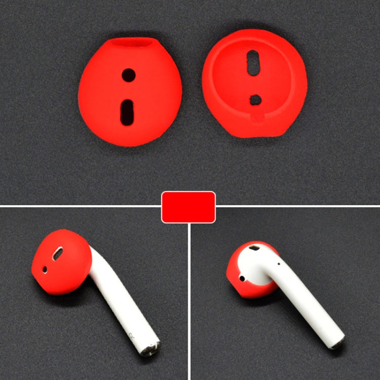 2 PCS Earphone Silicone Ear Caps Earpads for Apple AirPods / EarPods(Red) - Apple Accessories by buy2fix | Online Shopping UK | buy2fix