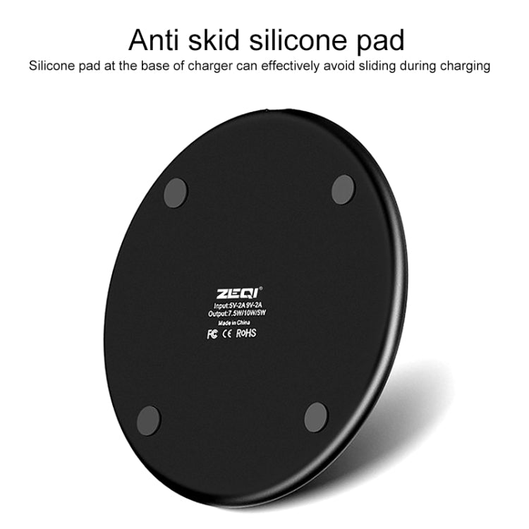 ZEQI W11 10W Smart Cooling Non-slip Aluminum Alloy Wireless Charger - Apple Accessories by ZEQI | Online Shopping UK | buy2fix