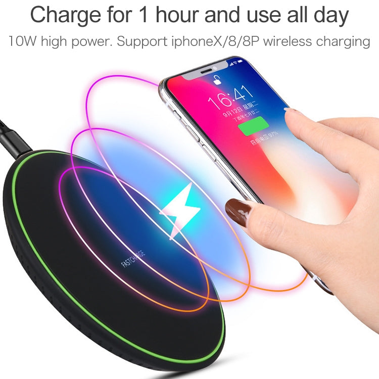 KD-1 Ultra-thin 10W Normal Charging Wireless Charger (Black) - Apple Accessories by buy2fix | Online Shopping UK | buy2fix