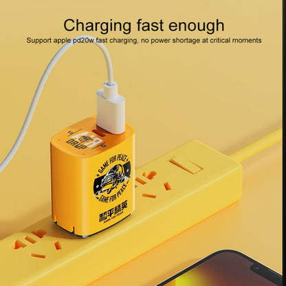 ROCK T42 PD 20W USB + TypeC / USB-C Dual Ports Fast Charging Travel Charger, US Plug (Orange) - Apple Accessories by ROCK | Online Shopping UK | buy2fix
