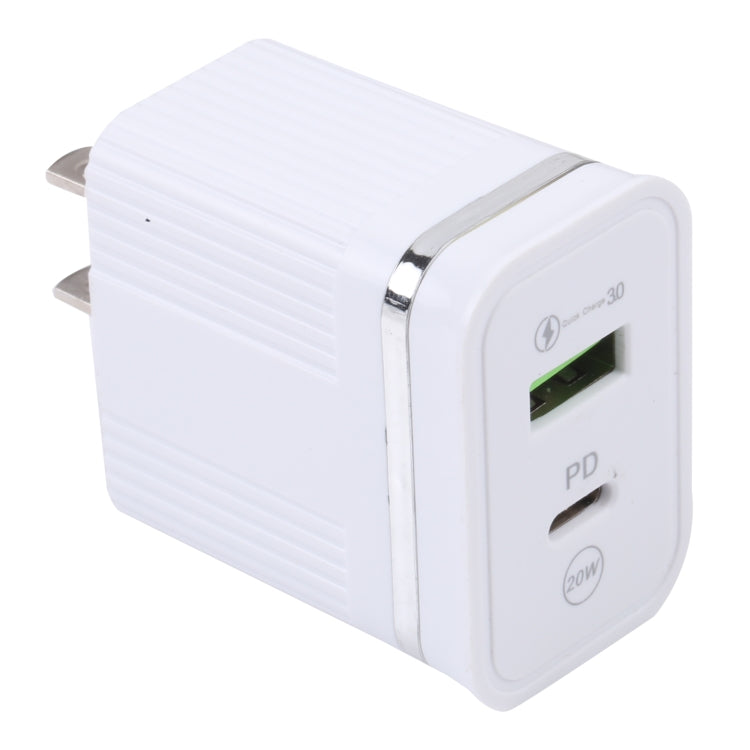 46-A2C2 20W PD + QC3.0 USB Multifunction Fast Charger,US Plug(White) - Apple Accessories by buy2fix | Online Shopping UK | buy2fix