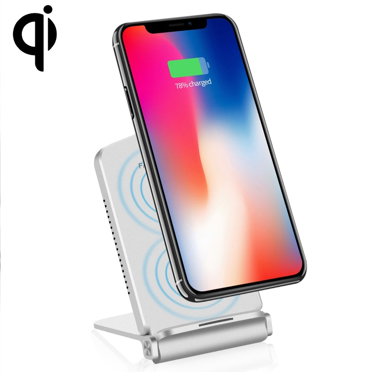 Q200 5W ABS + PC Fast Charging Qi Wireless Fold Charger Pad(Silver) - Apple Accessories by buy2fix | Online Shopping UK | buy2fix