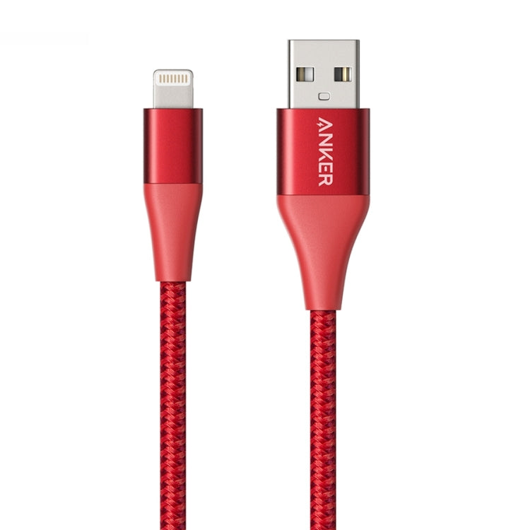 ANKER A8452 Powerline+ II USB to 8 Pin Apple MFI Certificated Nylon Pullable Carts Charging Data Cable, Length: 0.9m(Red) - Apple Accessories by ANKER | Online Shopping UK | buy2fix