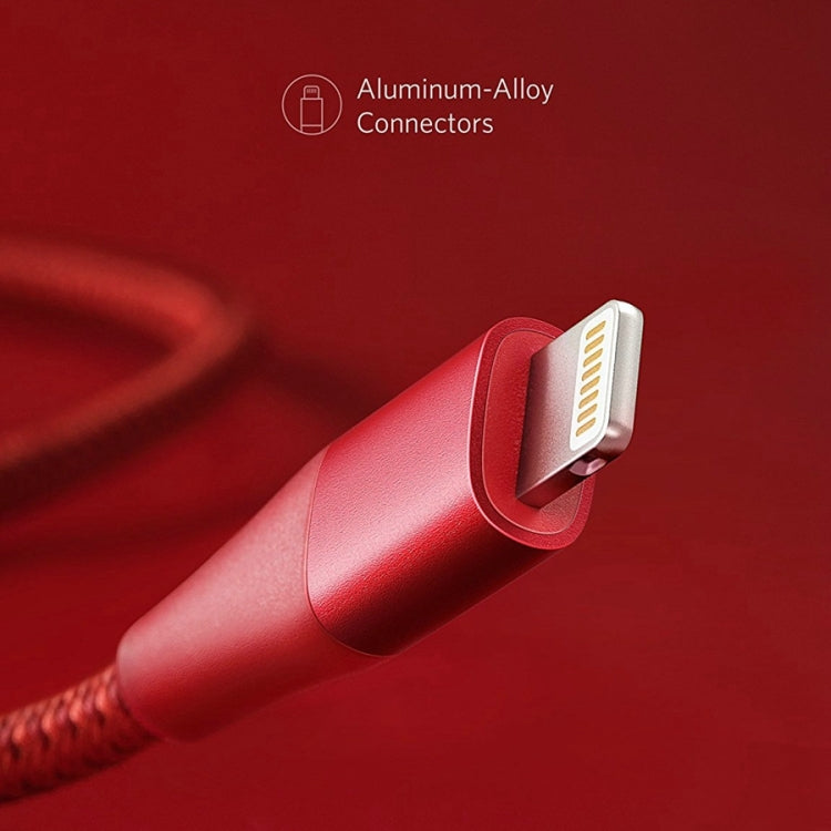 ANKER A8453 Powerline+ II USB to 8 Pin Apple MFI Certificated Nylon Pullable Carts Charging Data Cable, Length: 1.8m(Red) - Apple Accessories by ANKER | Online Shopping UK | buy2fix