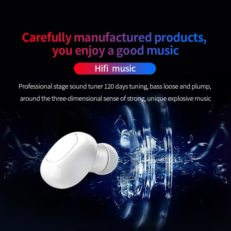 A10 TWS Space Capsule Shape Wireless Bluetooth Earphone with Magnetic Charging Box & Lanyard, Support HD Call & Automatic Pairing Bluetooth(White + Black) - TWS Earphone by buy2fix | Online Shopping UK | buy2fix