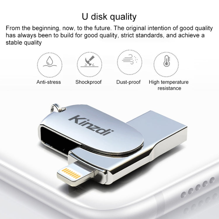 Kinzdi 512GB USB 2.0 + 8 Pin Interface Metal Twister Flash U Disk (Silver) - USB Flash Drives by Kinzdi | Online Shopping UK | buy2fix