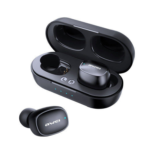 awei T13 TWS Bluetooth V5.0 Ture Wireless Sports Headset with Charging Case(Black) - TWS Earphone by awei | Online Shopping UK | buy2fix