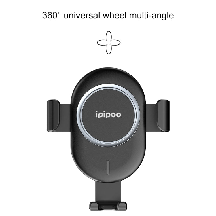 ipipoo WP-2 Qi Standard Wireless Charger Gravity Sensing Car Air Outlet Phone Holder, Suitable for 4.7 - 6.0 inch Smartphones - In Car by ipipoo | Online Shopping UK | buy2fix