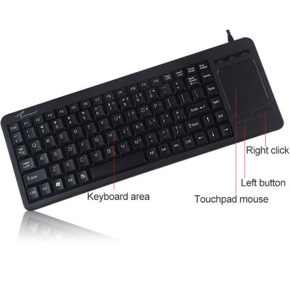 DS-8800 PS / 2 Interface Prevent Water Splashing Laser Engraving Character One-piece Wired Touchpad Keyboard, Length: 1.5m - Wired Keyboard by buy2fix | Online Shopping UK | buy2fix