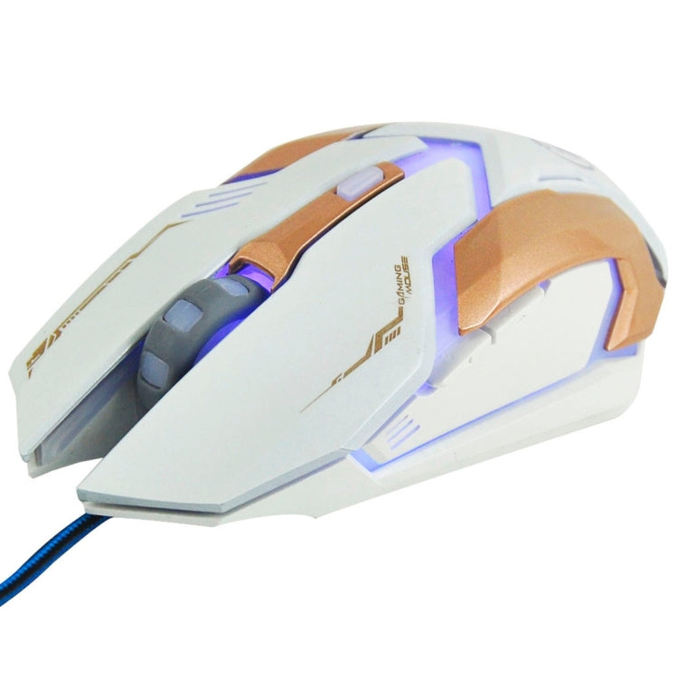 iMICE V6 LED Colorful Light USB 6 Buttons 3200 DPI Wired Optical Gaming Mouse for Computer PC Laptop(White) - Wired Mice by iMICE | Online Shopping UK | buy2fix