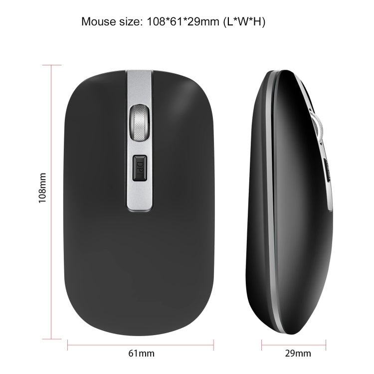 HXSJ M30 Rechargeable Wireless Mouse Metal Wheel Mute 2.4G Office Mouse 500 mAh Built-in Battery(Grey) - Computer & Networking by HXSJ | Online Shopping UK | buy2fix