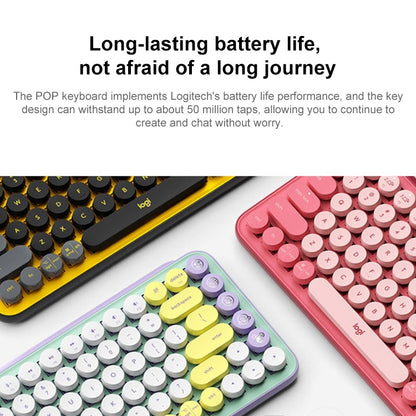 Logitech POP KEYS Round Button Bluetooth Mechanical Keyboard(Yellow) -  by Logitech | Online Shopping UK | buy2fix