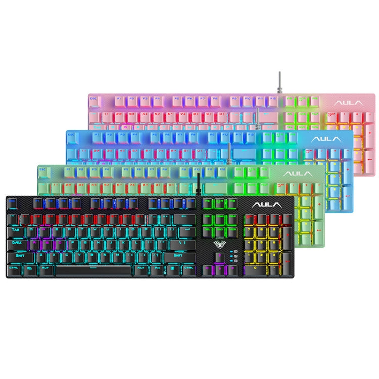 AULA S2022 USB Wired Mechanical Keyboard (Black) - Wired Keyboard by AULA | Online Shopping UK | buy2fix