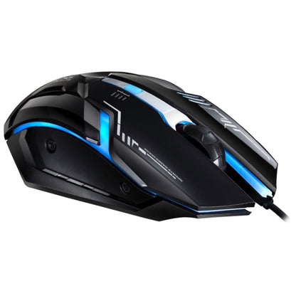 Chasing Leopard V17 USB 2400DPI Four-speed Adjustable Line Pattern Wired Optical Gaming Mouse with LED Breathing Light, Length: 1.45m(Jet Black) - Computer & Networking by Chasing Leopard | Online Shopping UK | buy2fix