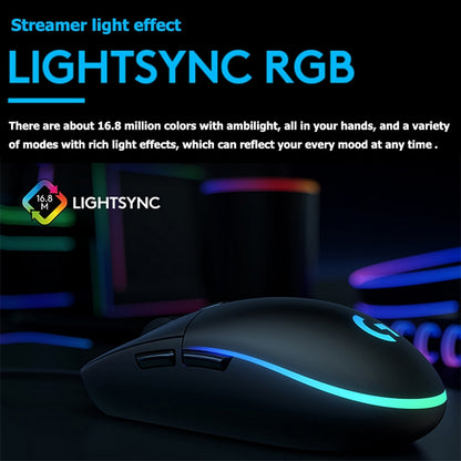 Logitech G102 2nd Gen. LIGHTSYNC 8000 DPI 6 Buttons RGB Backlight USB Wired Optical Gaming Mouse(Black) -  by Logitech | Online Shopping UK | buy2fix