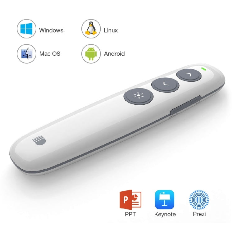 Doosl DSIT007 2.4GHz Rechargeable Powerpoint Presentation Wireless Cliker Remote Control Pen, Control Distance: 100m(White) -  by DOOSL | Online Shopping UK | buy2fix