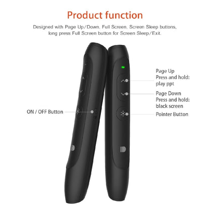 Doosl DSIT012 2.4GHz Wireless Presenter PowerPoint Clicker Representation Remote Control Pointer, Control Distance: 100m(Black) -  by DOOSL | Online Shopping UK | buy2fix