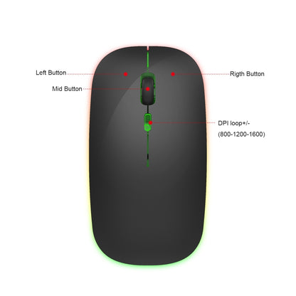 HXSJ M40 4 Key 2.4G Colorful Wireless Silent Mouse (Black) - Wireless Mice by HXSJ | Online Shopping UK | buy2fix