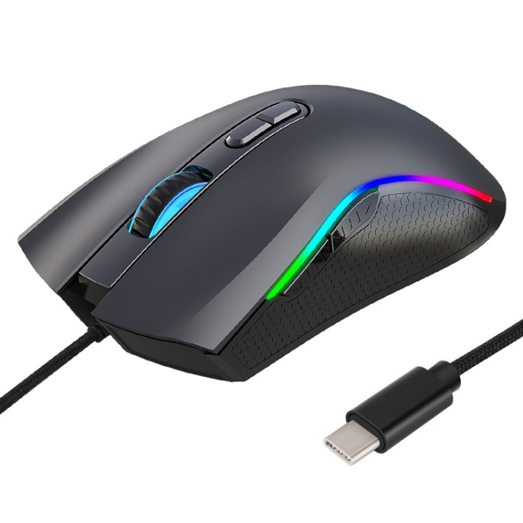 HXSJ A869 Type-C 7200dpi 6-modes Adjustable 7-keys RGB Light Wired Game Mouse - Computer & Networking by HXSJ | Online Shopping UK | buy2fix