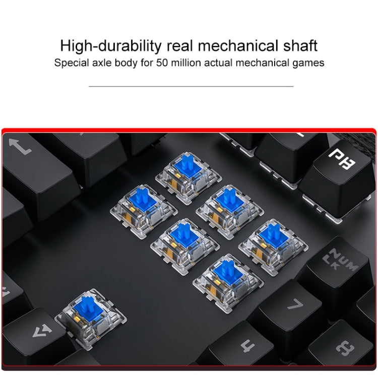 YINDIAO Classic Square Keys Mixed Light USB Mechanical Gaming Wired Keyboard, Black Shaft (Black) - Wired Keyboard by YINDIAO | Online Shopping UK | buy2fix