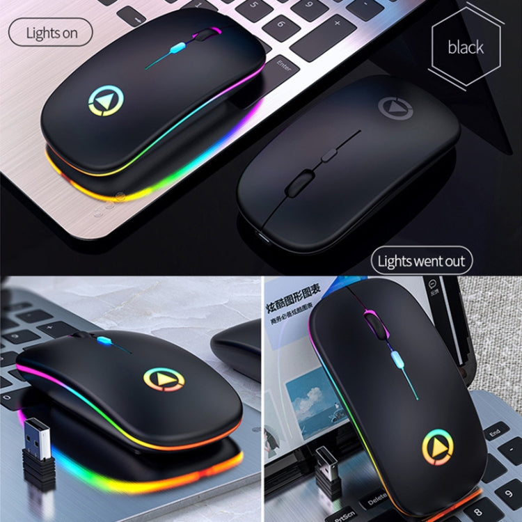 YINDIAO A2 BT3.0 + BT5.0 + 2.4GHz 1600DPI 3-modes Adjustable RGB Light Wireless Silent Bluetooth Mouse (Black) - Computer & Networking by YINDIAO | Online Shopping UK | buy2fix