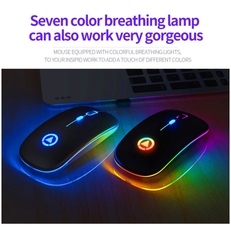 YINDIAO A2 BT3.0 + BT5.0 + 2.4GHz 1600DPI 3-modes Adjustable RGB Light Wireless Silent Bluetooth Mouse (Black) - Computer & Networking by YINDIAO | Online Shopping UK | buy2fix