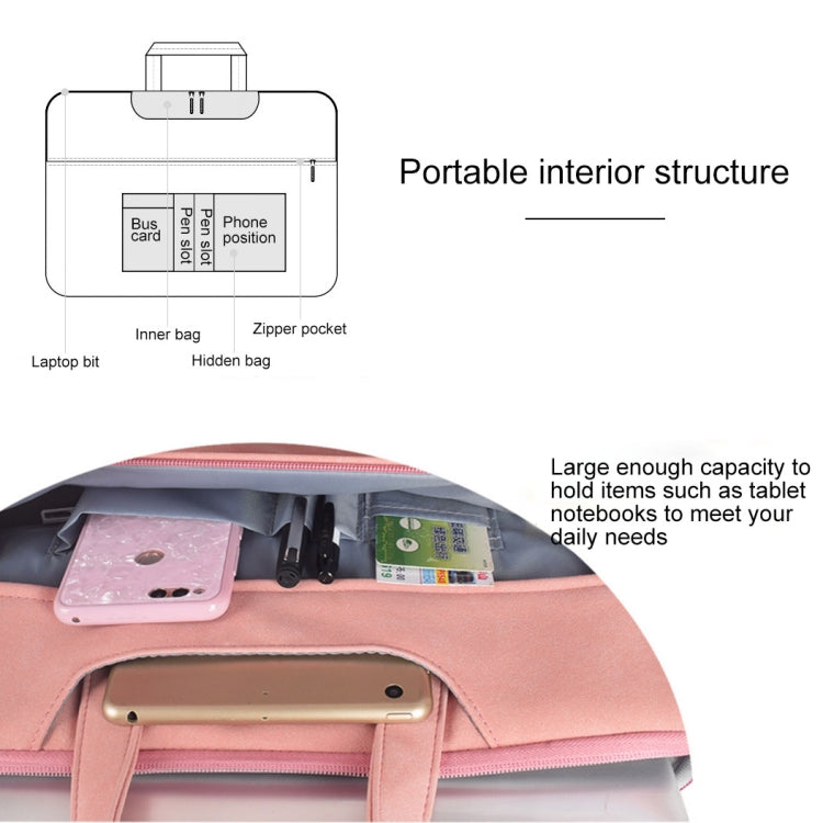 ST06 Waterproof PU Leather Zipper Hidden Portable Strap One-shoulder Handbag for 13.3 inch Laptops, with Suitcase Belt(Pink) - Computer & Networking by buy2fix | Online Shopping UK | buy2fix