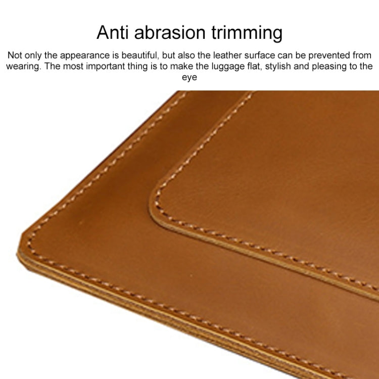 Universal Genuine Leather Business Zipper Laptop Tablet Bag For 15.4 inch and Below(Coffee) - 15 inch by buy2fix | Online Shopping UK | buy2fix