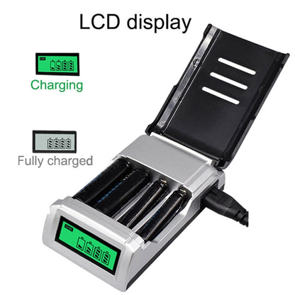 AC 100-240V 4 Slot Battery Charger for AA & AAA Battery, with LCD Display, EU Plug - Consumer Electronics by buy2fix | Online Shopping UK | buy2fix