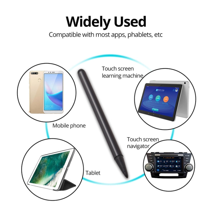 Resistive Capacitive Touch Screen Precision Touch Double Tip Stylus Pen(Black) - Stylus Pen by buy2fix | Online Shopping UK | buy2fix