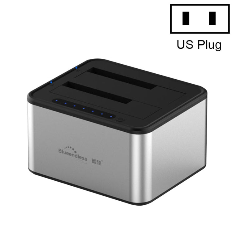 Blueendless 2.5 / 3.5 inch SATA USB 3.0 2 Bay Offline Copy Hard Drive Dock (US Plug) - HDD Enclosure by Blueendless | Online Shopping UK | buy2fix