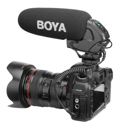 BOYA BY-BM3030 Shotgun Super-cardioid Condenser Broadcast Microphone with Windshield for Canon / Nikon / Sony DSLR Cameras (Black) - Consumer Electronics by BOYA | Online Shopping UK | buy2fix