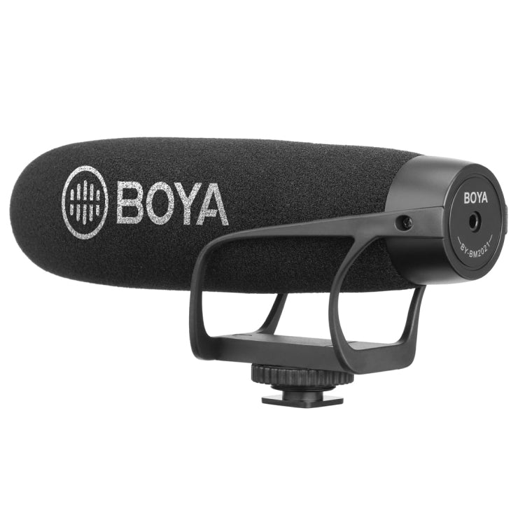 BOYA BY-BM2021 Shotgun Super-Cardioid Condenser Broadcast Microphone with Windshield for Canon / Nikon / Sony DSLR Cameras, Smartphones (Black) - Consumer Electronics by BOYA | Online Shopping UK | buy2fix