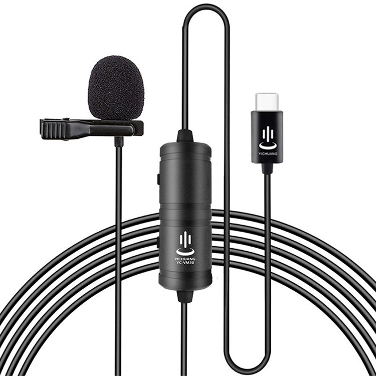 YICHUANG YC-VM30 USB-C / Type-C Dual Modes Lavalier Recording Microphone, Cable Length: 6m - Consumer Electronics by YICHUANG | Online Shopping UK | buy2fix