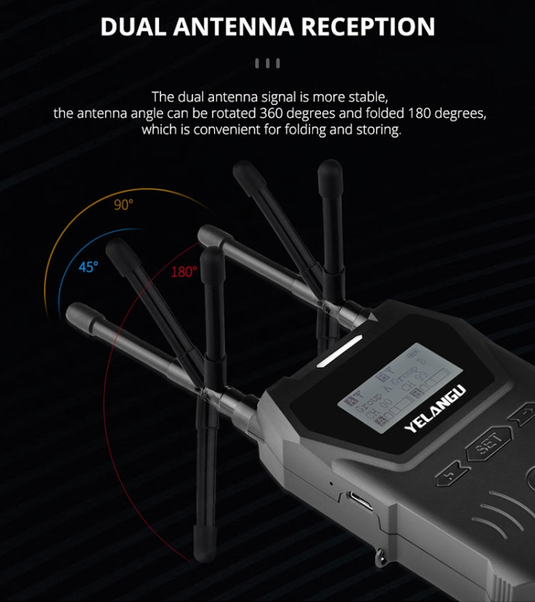 YELANGU YLG9929B MX4 Dual-Channel 100CH UHF Wireless Microphone System with 2 Transmitters and Receiver for DSLR Cameras and Video Cameras(Black) - Consumer Electronics by YELANGU | Online Shopping UK | buy2fix