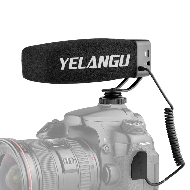 YELANG MIC09 Shotgun Gain Condenser Broadcast Microphone with Windshield for Canon / Nikon / Sony DSLR Cameras, Smartphones(Black) - Consumer Electronics by YICHUANG | Online Shopping UK | buy2fix