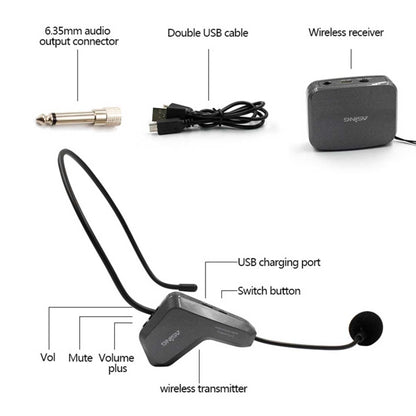 ASiNG WM01 2.4GHz Wireless Audio Transmission Electronic Pickup Microphone, Transmission Distance: 50m - Consumer Electronics by ASiNG | Online Shopping UK | buy2fix