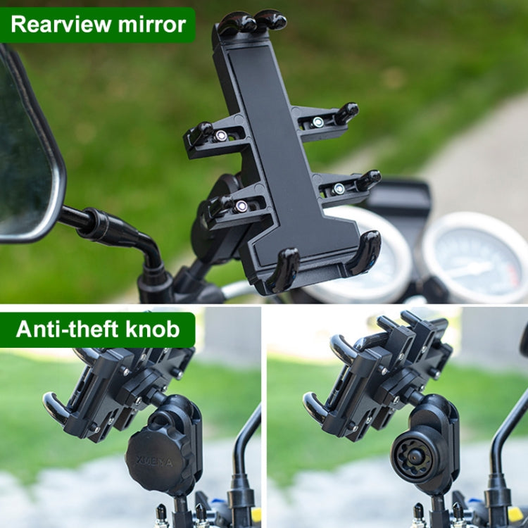 M8 Bolt Ball-Head Motorcycle Multi-function Eight-jaw Aluminum Phone Navigation Bracket with Anti-theft Knobs - Holder by buy2fix | Online Shopping UK | buy2fix