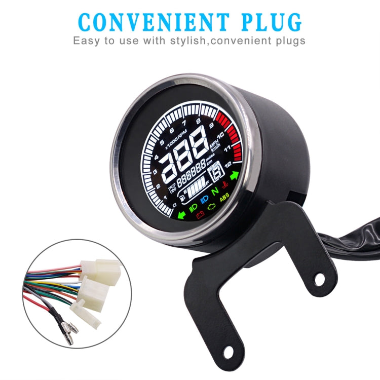 Universal Motorcycle Modified Multi-functional LED Digital Meter Indicator Light Tachometer Odometer Speedometer Oil Meter - Others by buy2fix | Online Shopping UK | buy2fix