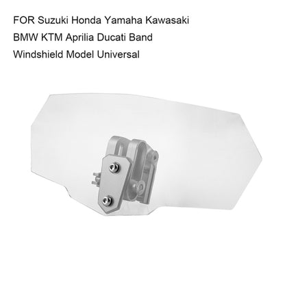 MB-WE024 Universal Motorcycle Modified Acrylic Heightened Windshield (White) - Others by buy2fix | Online Shopping UK | buy2fix