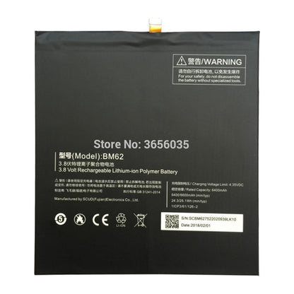 BM62 6400mAh for Xiaomi Mi Pad 3 Li-Polymer Battery - For Xiaomi by buy2fix | Online Shopping UK | buy2fix