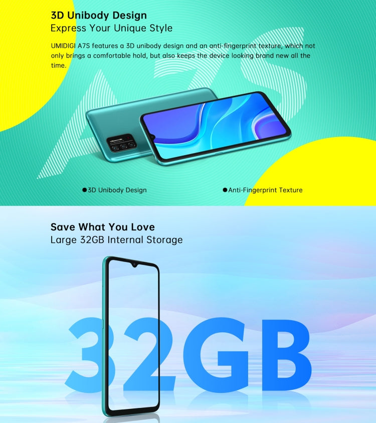 [HK Warehouse] UMIDIGI A7S, 2GB+32GB, Infrared Thermometer, Triple Back Cameras, 4150mAh Battery, Face Identification, 6.53 inch Android 10 MTK6737 Quad Core up to 1.25GHz, Network: 4G, OTG(Sky Blue) - UMIDIGI by UMIDIGI | Online Shopping UK | buy2fix