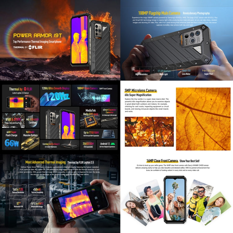 Ulefone Power Armor 19T Rugged Phone, Thermal Imaging Camera, 108MP Camera, 12GB+256GB - Ulefone by Ulefone | Online Shopping UK | buy2fix