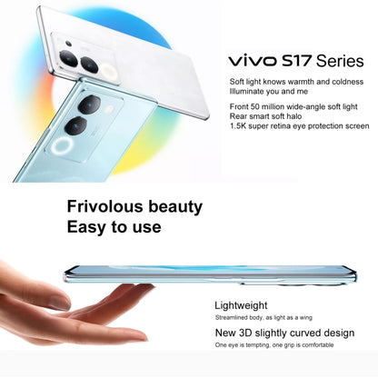 vivo S17 Pro 5G, 50MP Camera, 8GB+256GB, Triple Back Cameras, Srceen Fingerprint Identification, 4600mAh Battery, 6.78 inch Android 13 OriginOS 3 Dimensity 8200 Octa Core up to 3.1GHz, OTG, NFC, Network: 5G(Blue) - vivo by vivo | Online Shopping UK | buy2fix