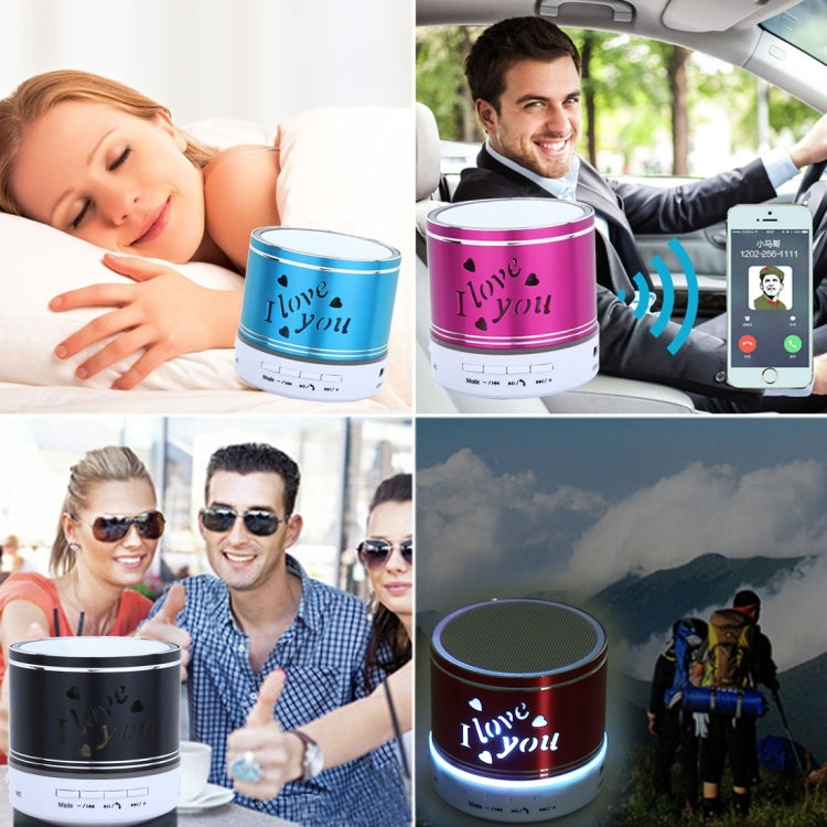 A9L Mini Portable Bluetooth Stereo Speaker with RGB LED Light, Built-in MIC, Support Hands-free Calls & TF Card & AUX(Blue) - Mini Speaker by buy2fix | Online Shopping UK | buy2fix