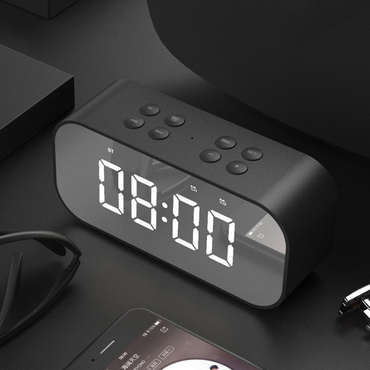 AEC BT501 Bluetooth 5.0 Mini Speaker with LED & Alarm Clock & Clock & Mirror, Support 32G TF Card(Black) - Mini Speaker by AEC | Online Shopping UK | buy2fix